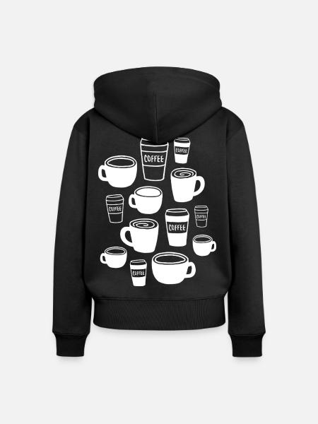 Coffee Kaffeebecher - Frauen Premium Bio Zip Hoodie - Schwarz