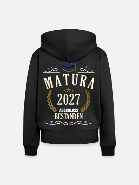 Matura 2027 - Frauen Premium Bio Zip Hoodie - Schwarz