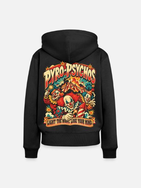 Pyro Clowns - Frauen Premium Bio Zip Hoodie - Schwarz