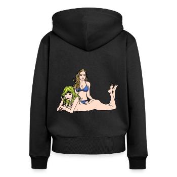 Sexy girls érotique femme nue Bikini Fantasy - Sweat à capuche zippé Premium bio Femme - noir - Dos - Julia (174cm)