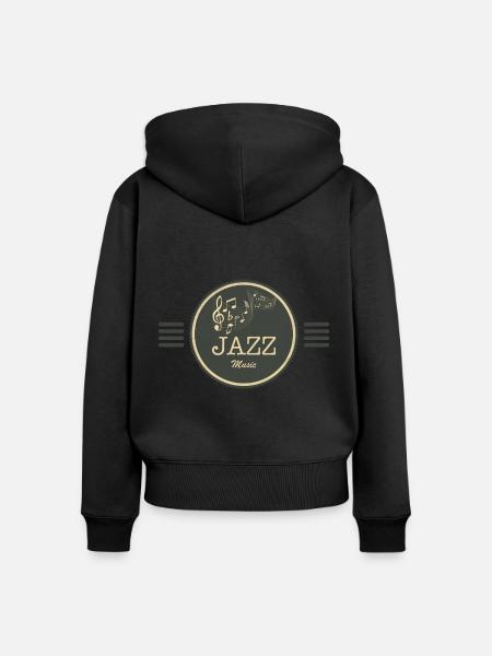 Jazz Musik - Frauen Premium Bio Zip Hoodie - Schwarz