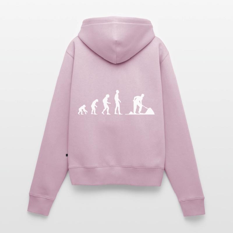 Construction workers work work evolution gift Women's Premium Organic Zip Hoodie