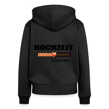 Hochzeit loading lustige Geschenkidee heiraten - Frauen Premium Bio Zip Hoodie - Schwarz - Hinten - Julia (174cm)
