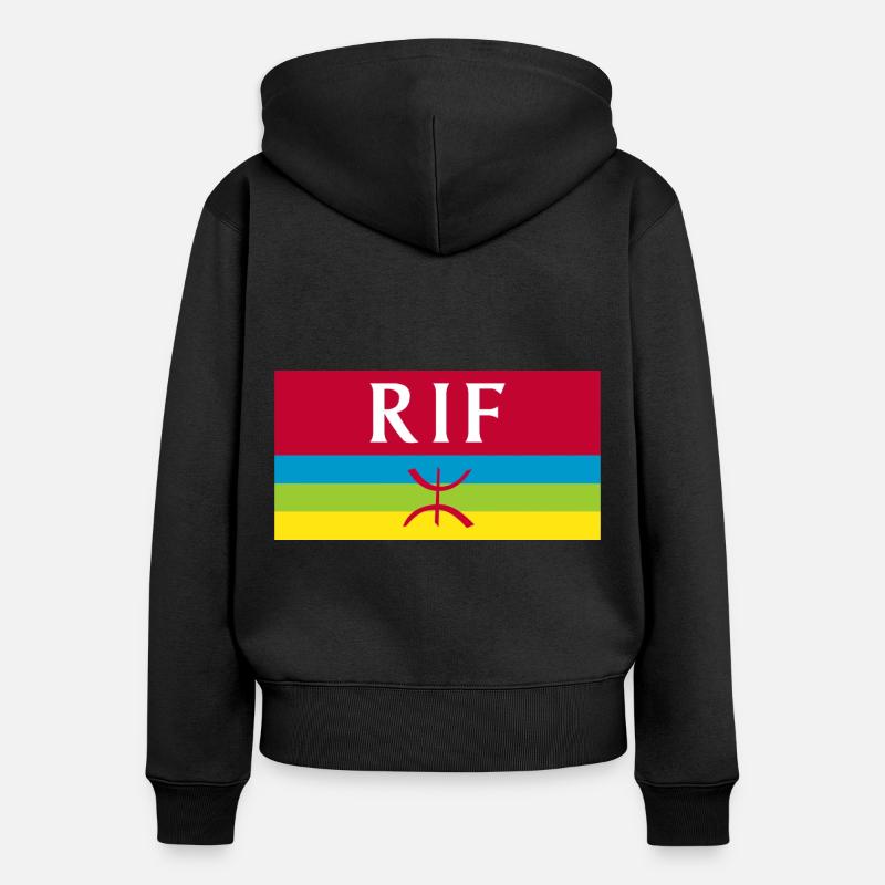Rif - Sweat à capuche zippé Premium bio Femme - noir