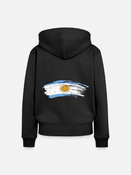 Argentinien - Frauen Premium Bio Zip Hoodie - Schwarz