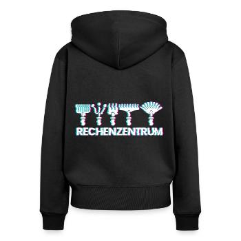 Rechenzentrum lustig Gartenarbeit lustig IT - Frauen Premium Bio Zip Hoodie - Schwarz - Hinten - Julia (174cm)
