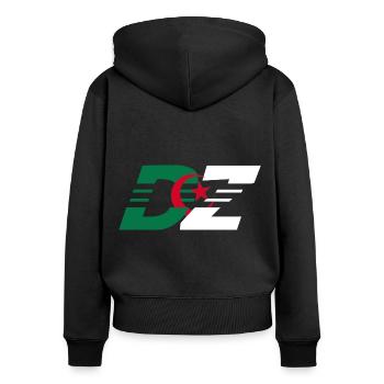 DZ Algérie - Sweat à capuche zippé Premium bio Femme - noir - Dos - Julia (174cm)