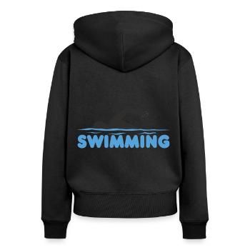 Swimming Swimmer Water Swimming Pool Gift - Women's Premium Organic Zip Hoodie - black - Back - Julia (174cm)