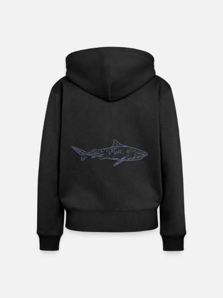 Hai - Frauen Premium Bio Zip Hoodie - Schwarz