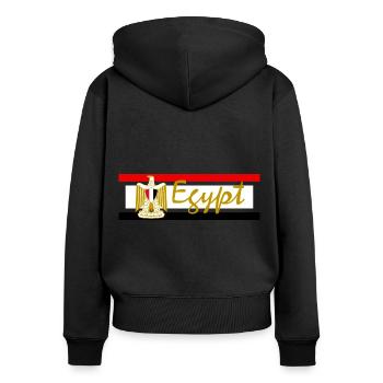 Égypte - Sweat à capuche zippé Premium bio Femme - noir - Dos - Julia (174cm)