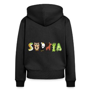 Sophia - Women's Premium Organic Zip Hoodie - black - Back - Julia (174cm)