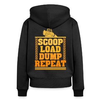 Kompaktlader Skid Steer Operator Scoop Load Dump - Frauen Premium Bio Zip Hoodie - Schwarz - Hinten - Julia (174cm)