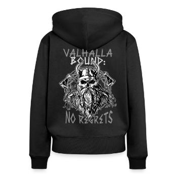 Viking Pagan Culture - Women's Premium Organic Zip Hoodie - black - Back - Julia (174cm)
