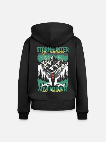 Sturmjäger Meteorologe - Frauen Premium Bio Zip Hoodie - Schwarz