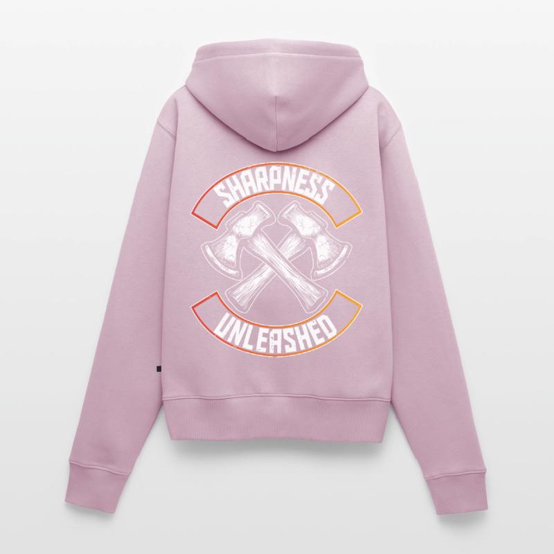 Axe Throwing Lumberjack Sharpness Unleashed Women's Premium Organic Zip Hoodie