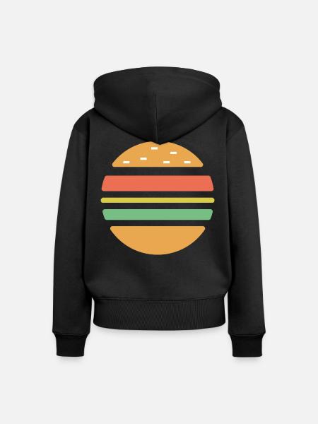 Cheeseburger Sunset - Frauen Premium Bio Zip Hoodie - Schwarz