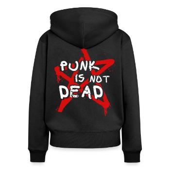 Punk skinhead rebellion Oi Idée cadeau Anarchist - Sweat à capuche zippé Premium bio Femme - noir - Dos - Julia (174cm)
