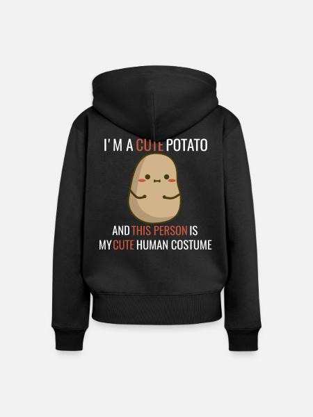 I'm a cute Potato - Frauen Premium Bio Zip Hoodie - Schwarz