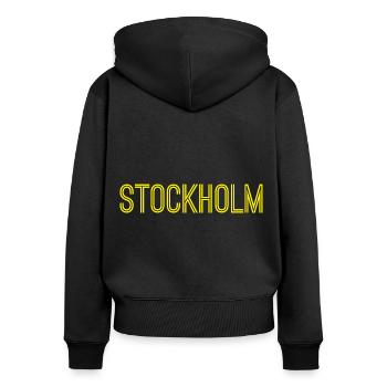 Stockholm - Women's Premium Organic Zip Hoodie - black - Back - Julia (174cm)