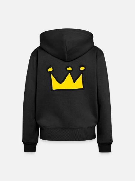 Krone - Frauen Premium Bio Zip Hoodie - Schwarz