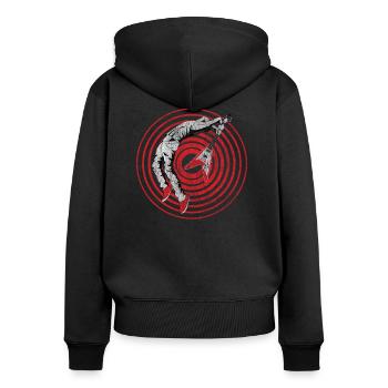 Guitar Smash - Sweat à capuche zippé Premium bio Femme - noir - Dos - Julia (174cm)