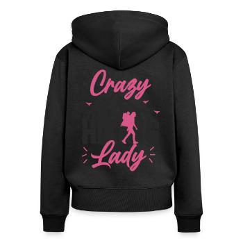 hike - Women's Premium Organic Zip Hoodie - black - Back - Julia (174cm)