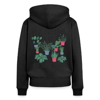 Gardener Plants - Women's Premium Organic Zip Hoodie - black - Back - Julia (174cm)