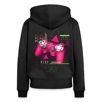 Brawling Play Brawl Gamer Zocken Gaming Game - Women's Premium Organic Zip Hoodie - black - Back - Julia (174cm)