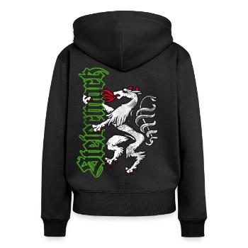Steiermark Retro Panther Wappen Steirerbua Steirer - Frauen Premium Bio Zip Hoodie - Schwarz - Hinten - Julia (174cm)