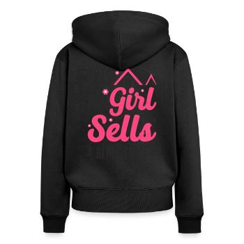 Realtor This Girl Sells Real - Frauen Premium Bio Zip Hoodie - Schwarz - Hinten - Julia (174cm)