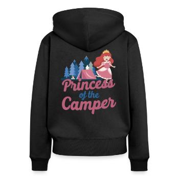 Camping Family Tent Cute Princess - Frauen Premium Bio Zip Hoodie - Schwarz - Hinten - Julia (174cm)