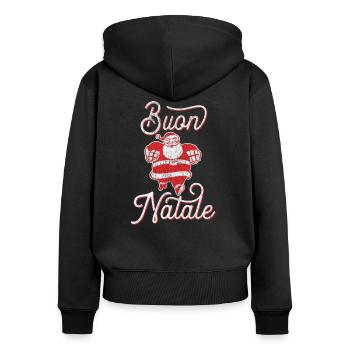 Buon Natale: Italian Christmas Faded design - Women's Premium Organic Zip Hoodie - black - Back - Julia (174cm)