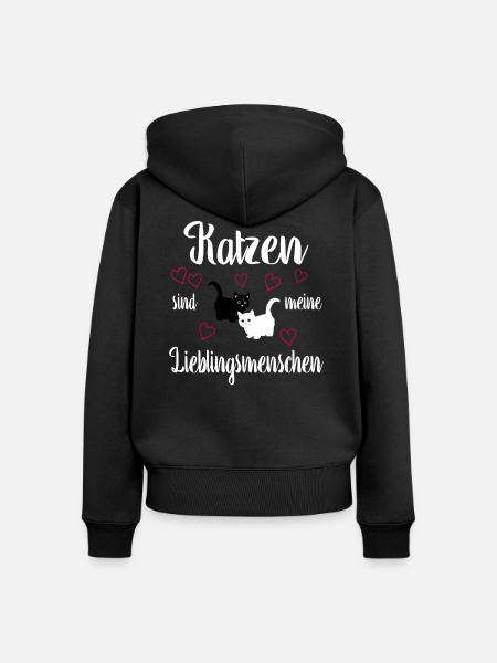 Katzen - Frauen Premium Bio Zip Hoodie - Schwarz