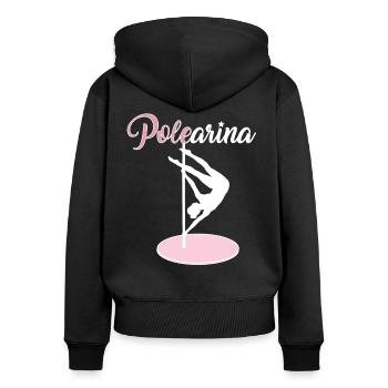 Pole Dance Polerarina - Frauen Premium Bio Zip Hoodie - Schwarz - Hinten - Julia (174cm)