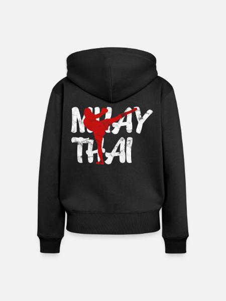 Muay Thai Kampfkunst - Frauen Premium Bio Zip Hoodie - Schwarz