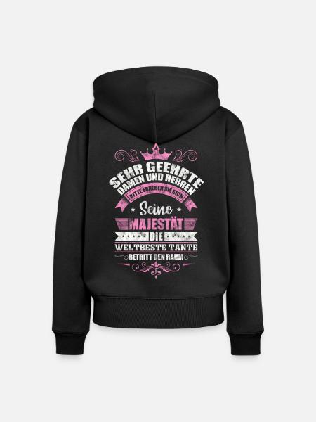 Weltbeste Tante - Frauen Premium Bio Zip Hoodie - Schwarz
