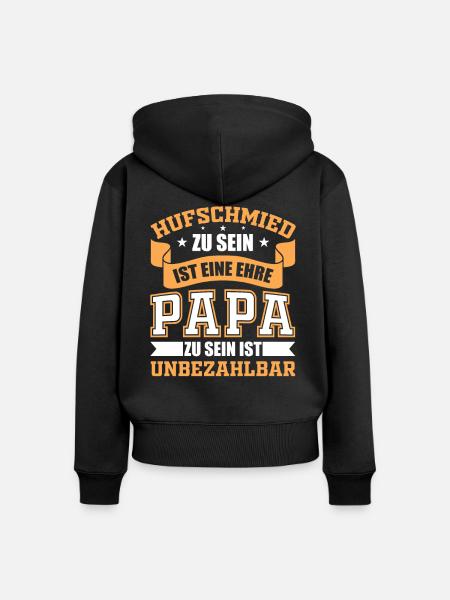 Hufschmied & Papa Geschenk - Frauen Premium Bio Zip Hoodie - Schwarz