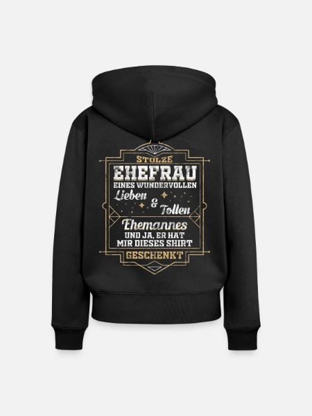 Ehefrau Liebe Partnerschaft Geschenk - Frauen Premium Bio Zip Hoodie - Schwarz
