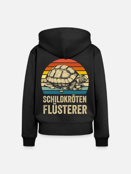 Schildkröten Flüsterer - Frauen Premium Bio Zip Hoodie - Schwarz