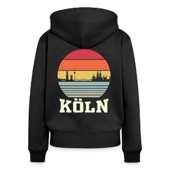 Köln Skyline Kölner Dom Geschenkidee - Frauen Premium Bio Zip Hoodie - Schwarz - Hinten - Julia (174cm)