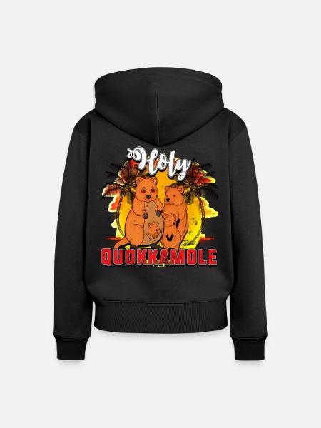 Quokka - Frauen Premium Bio Zip Hoodie - Schwarz