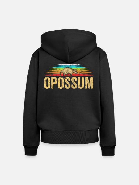 Opossum - Frauen Premium Bio Zip Hoodie - Schwarz