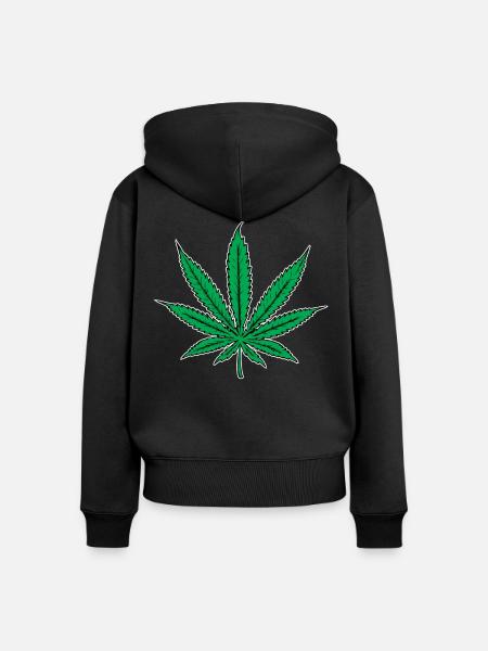 Marihuana - Frauen Premium Bio Zip Hoodie - Schwarz