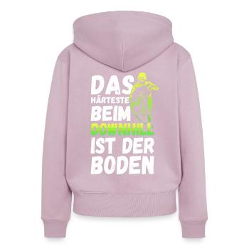 Downhill Biker Fahrrad Mountainbike MTB Geschenk - Frauen Premium Bio Zip Hoodie - Altrosa - Hinten - Julia (174cm)