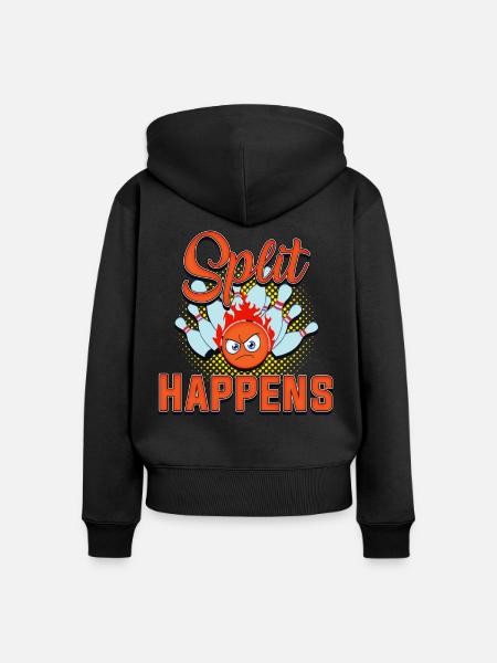 Bowling, Bowling split - Frauen Premium Bio Zip Hoodie - Schwarz