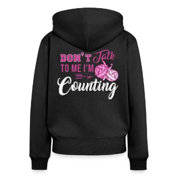 Crochet, fil au crochet - Sweat à capuche zippé Premium bio Femme - noir - Dos - Julia (174cm)