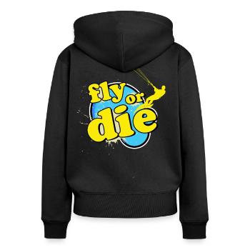 Kitesurfing, kiteboarding - Women's Premium Organic Zip Hoodie - black - Back - Julia (174cm)