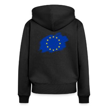 Drapeau du drapeau de l'Europe - Sweat à capuche zippé Premium bio Femme - noir - Dos - Julia (174cm)