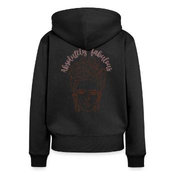 absolut fabelhaft frieda absolut fabelhaft - Frauen Premium Bio Zip Hoodie - Schwarz - Hinten - Julia (174cm)