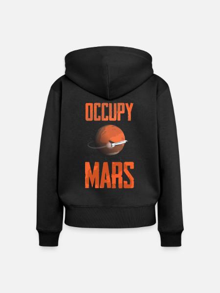 Mars - Frauen Premium Bio Zip Hoodie - Schwarz